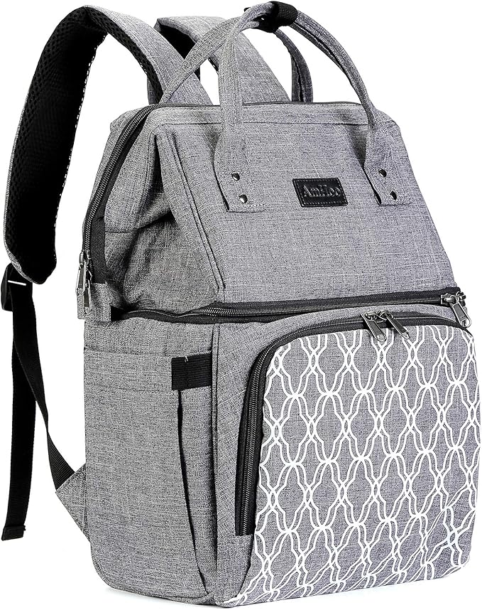 AmHoo Insulated Lunch Box Cooler Backpack Waterproof Leak-Proof Lunch Bag Tote for Men Women Hiking Beach Picnic Trip with Strongest YKK Zipper Gray