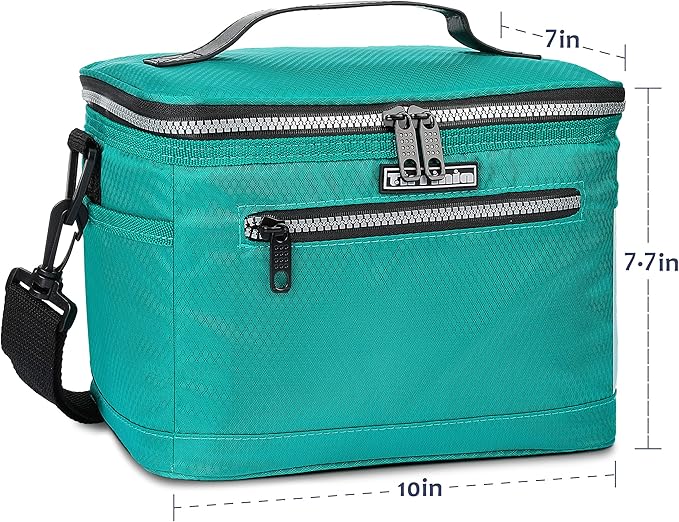Tirrinia Insulated Lunch Box for Men/Women, Leakproof Lunch Bag for School Work, Large Lunch Tote Kids Boys Girls Back to School, Soft Reusable Cooler Office Picnic Beach Camping with Shoulder Strap