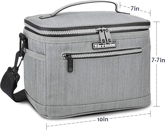 Tirrinia Insulated Lunch Box for Men/Women, Leakproof Lunch Bag for School Work, Large Lunch Tote Kids Boys Girls Back to School, Soft Reusable Cooler Office Picnic Beach Camping with Shoulder Strap