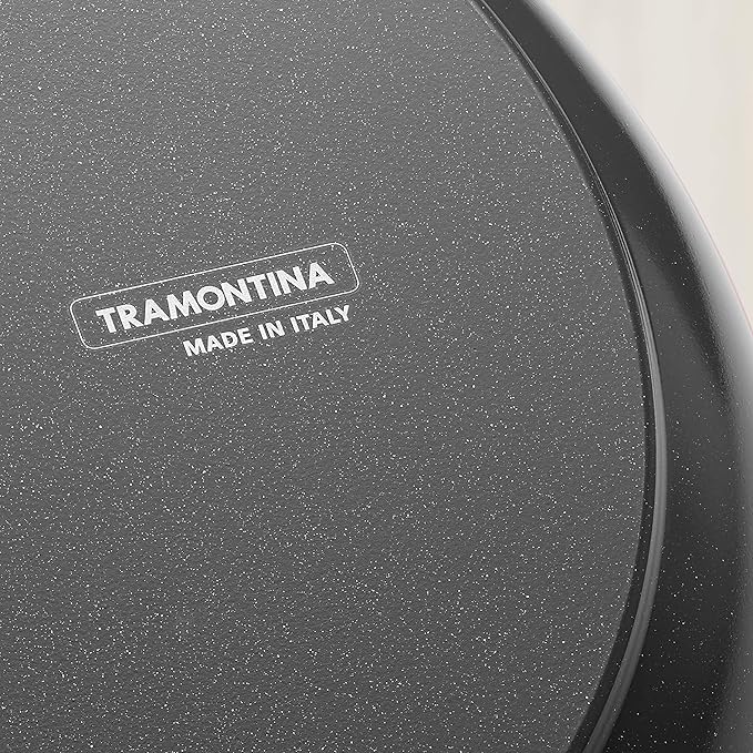 Tramontina Ceramica Deluxe 11-Inch Saute Pan with Lid, Ceramic Non Stick Deep Skillet, Oven-Safe, Metallic Black