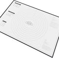 XX-Large Silicone Pastry Mat 33.5 x 22.5 in nonstick surface with inch and cm guides, concentric circles, conversion charts, BPA free, heat safe to 450°F, dishwasher safe