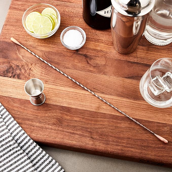 Barfly Bar Spoon, Double End Stirrer 17 1/8" (43.5 cm), Antique Copper