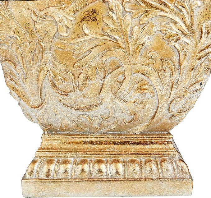 Deco 79 Polystone Solid Decorative Jars, 8" x 8" x 12", Gold