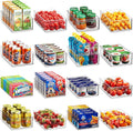 Munfix Set Of 16 Refrigerator Organizer Bins - Plastic Pantry Organization and Storage Baskets - Stackable Food Fridge Organizers with Cutout Handles for Freezer, Kitchen, Countertops, Cabinets