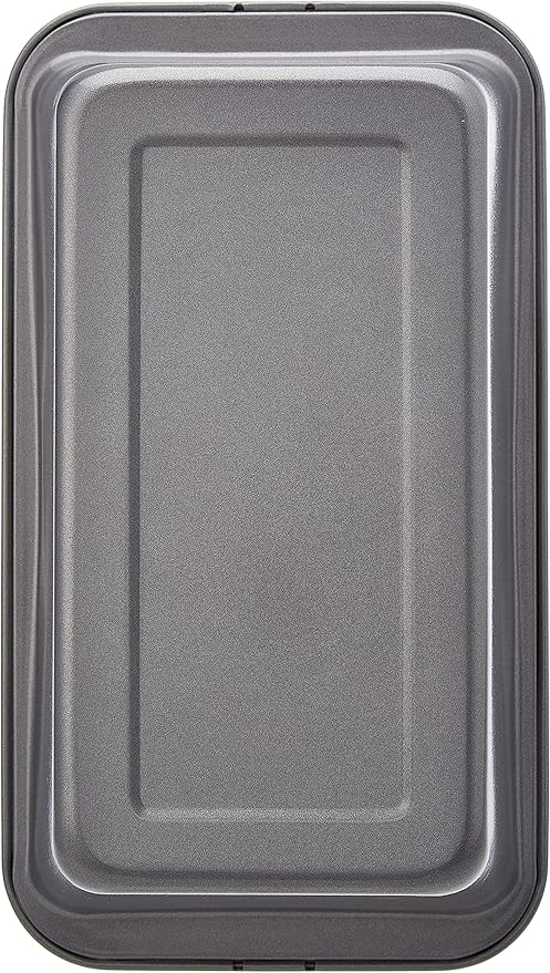 Amazon Basics Rectangular Baking Bread Loaf Pan, 9.5 x 5 Inch, Set of 2, Gray (Pack of 6)